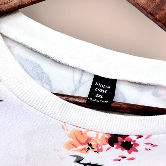 Womens 3XL Style Shein Lune Drop Shoulder Stunning Floral Print Crewneck Sweater - Picture 7 of 8